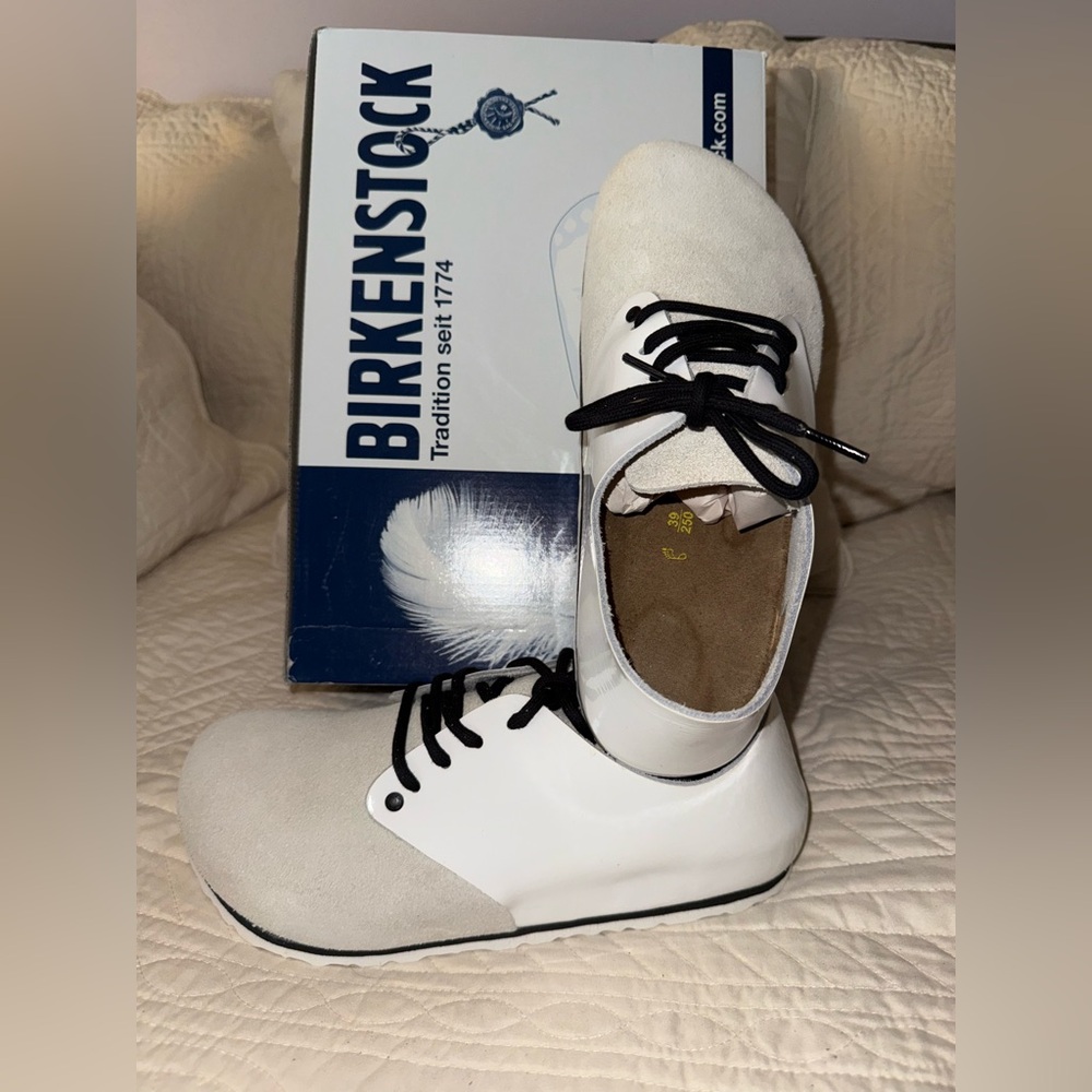 Birkenstock Women's Two-Tone White Casual Lace-Up Shoe
